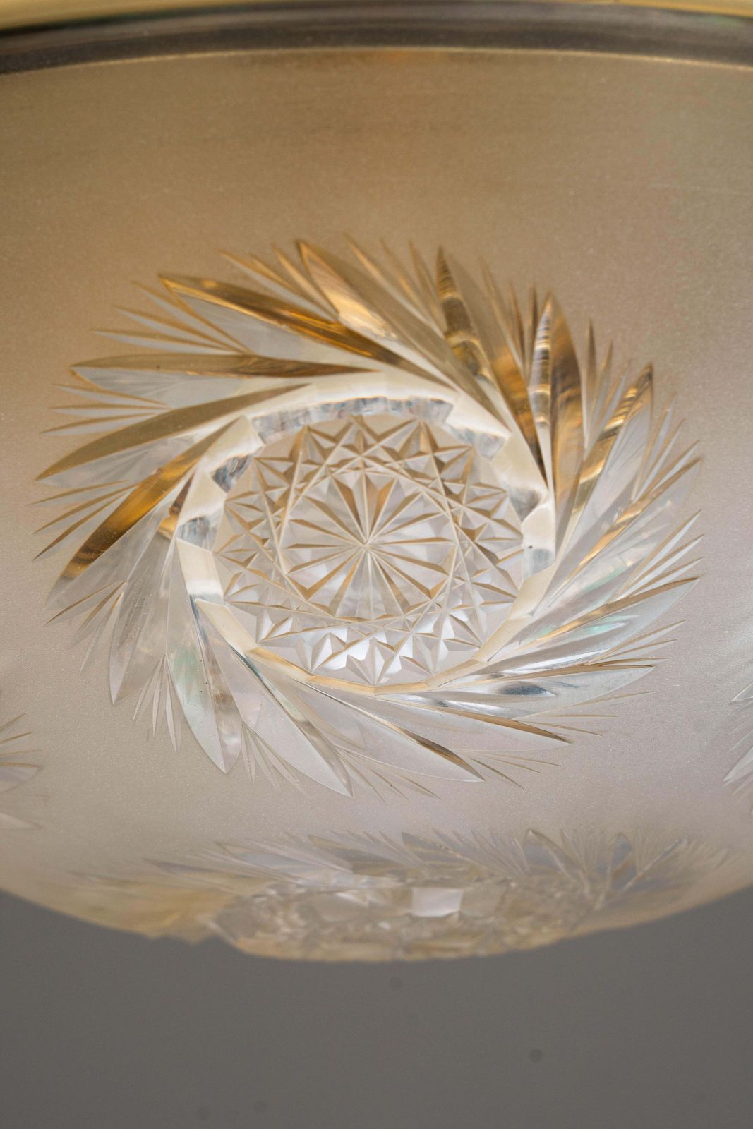 Art Deco Ceiling Lamp With Original Cut Glass Shade Vienna Around 1920s photo 893.0