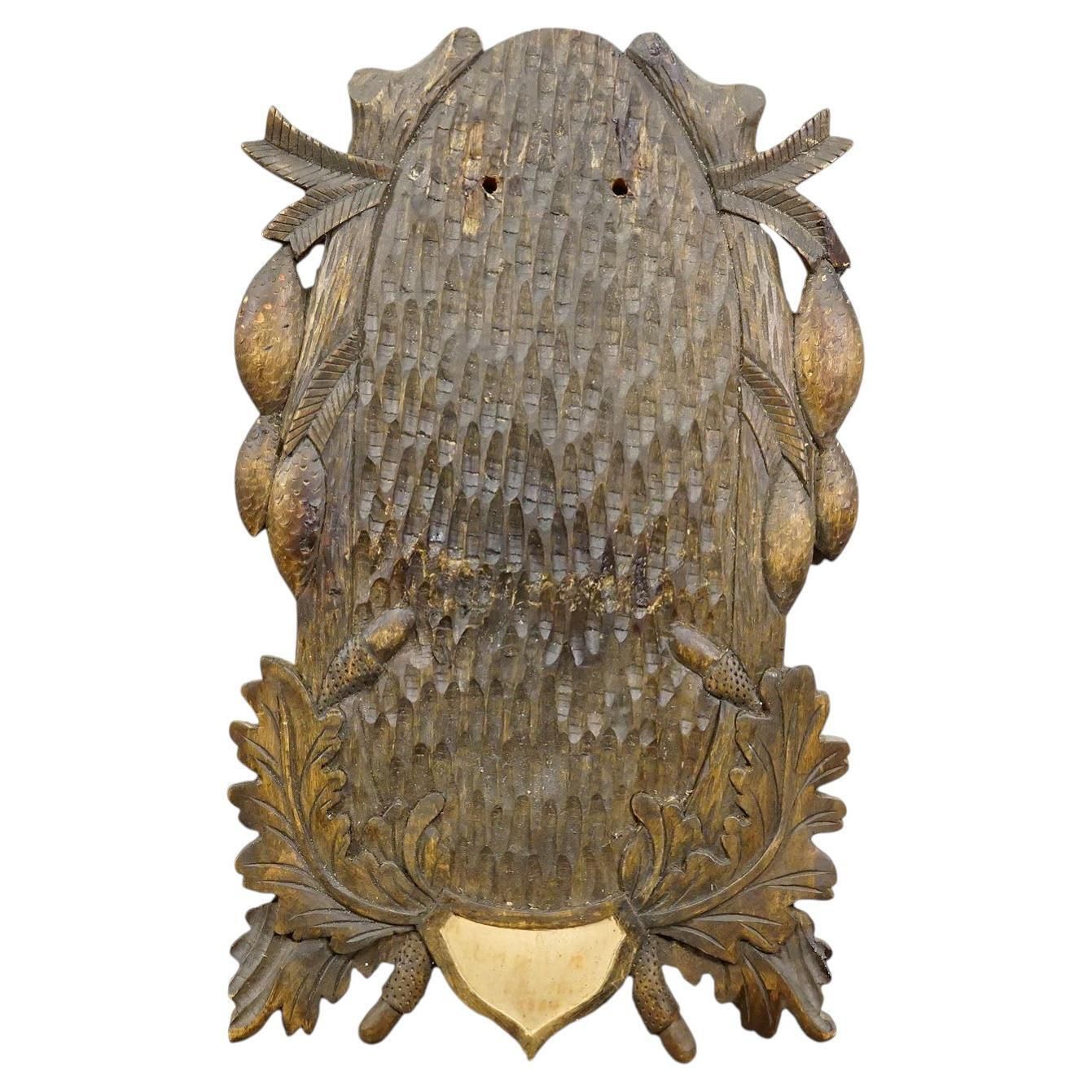 Vintage houten trofeeënplaquette voor hertenschedel