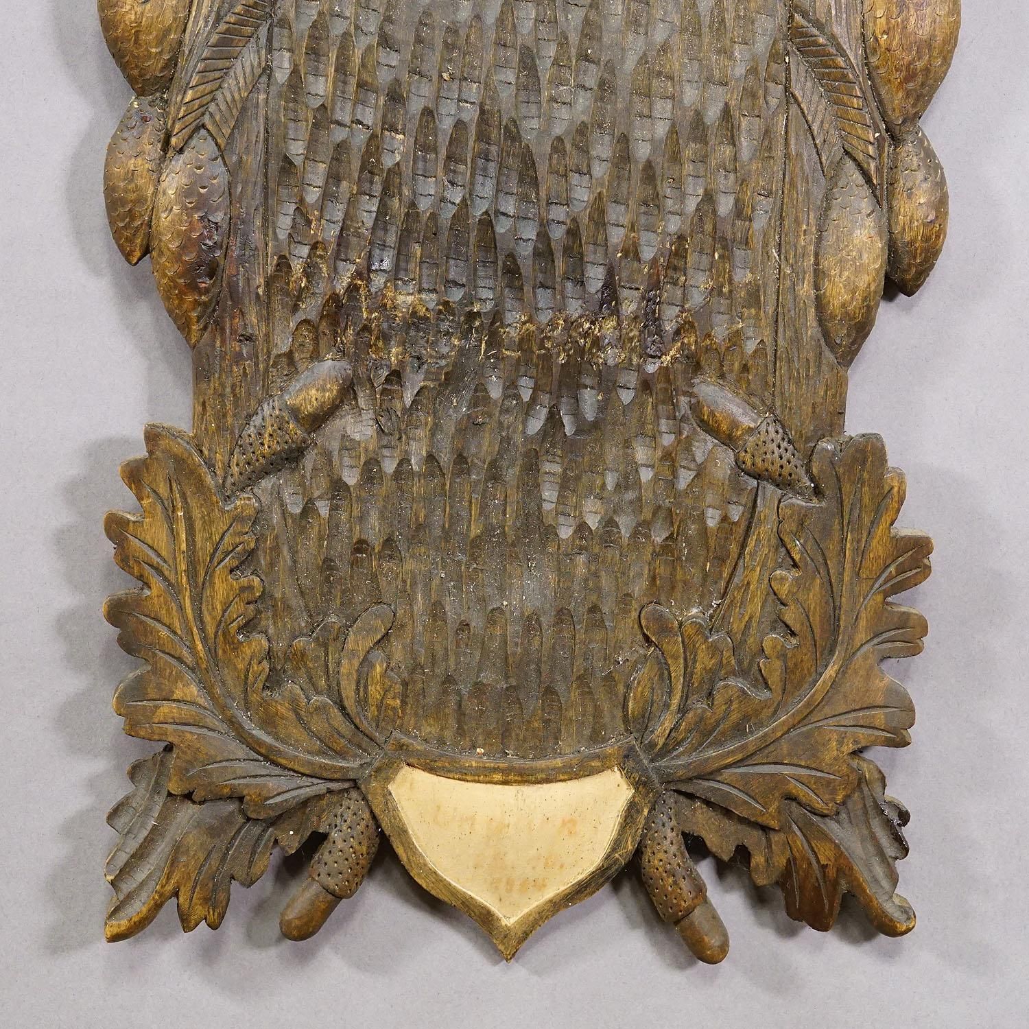 Vintage houten trofeeënplaquette voor hertenschedel photo Woonaccessoires
