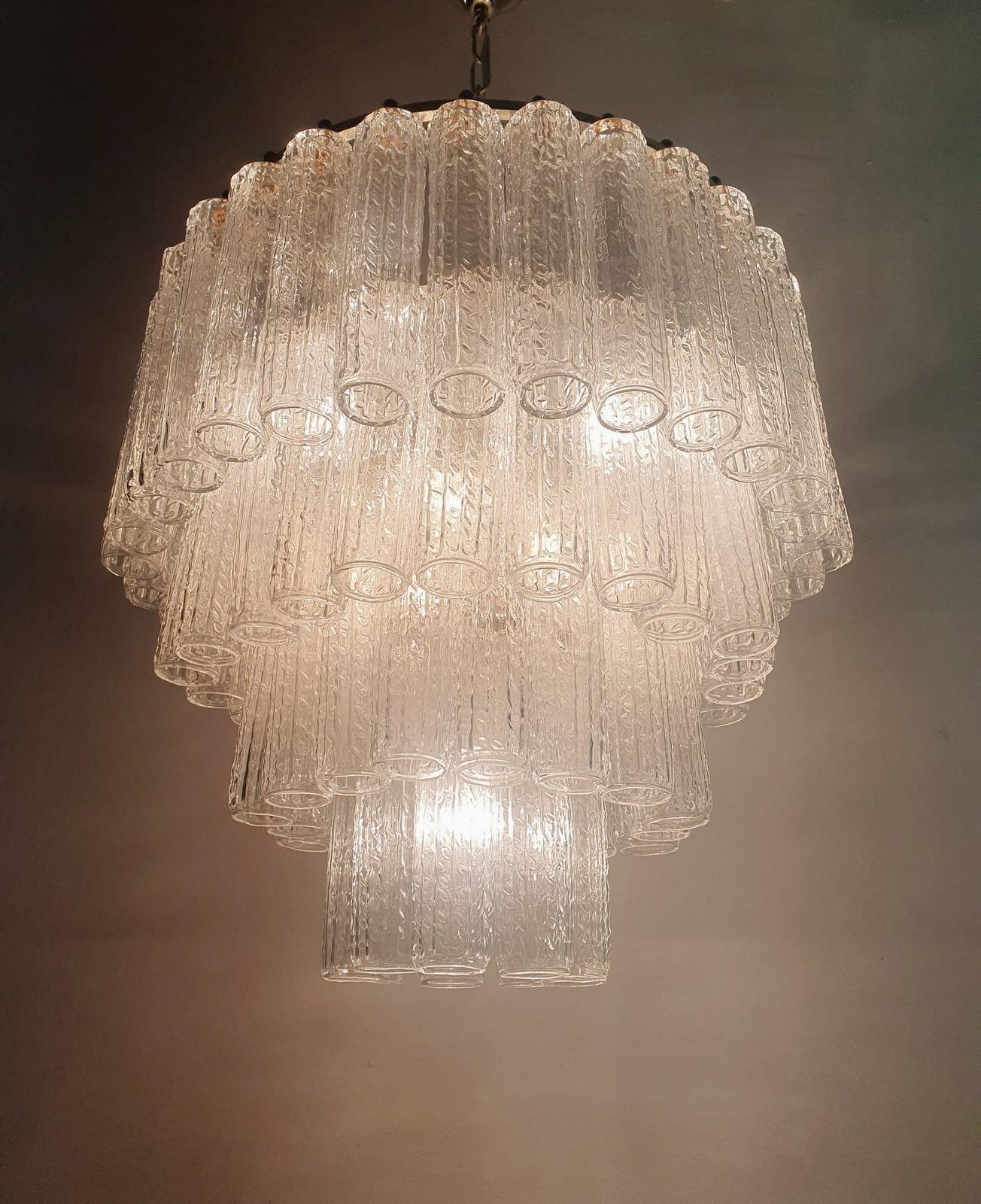 Italian Mid Century Chandelier, Murano Glass, 10 Bulbs, 1965, Italy photo vinterior