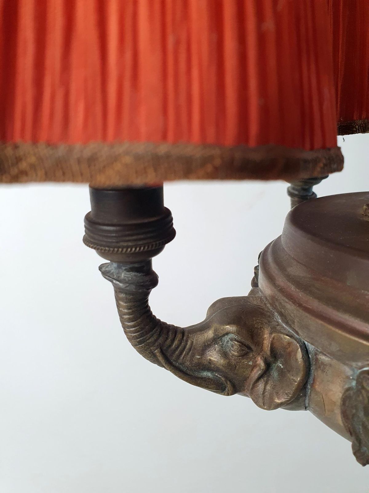 Victorian Antique Bronze Elephant Pendant Chandelier, France, 1900 photo Lighting