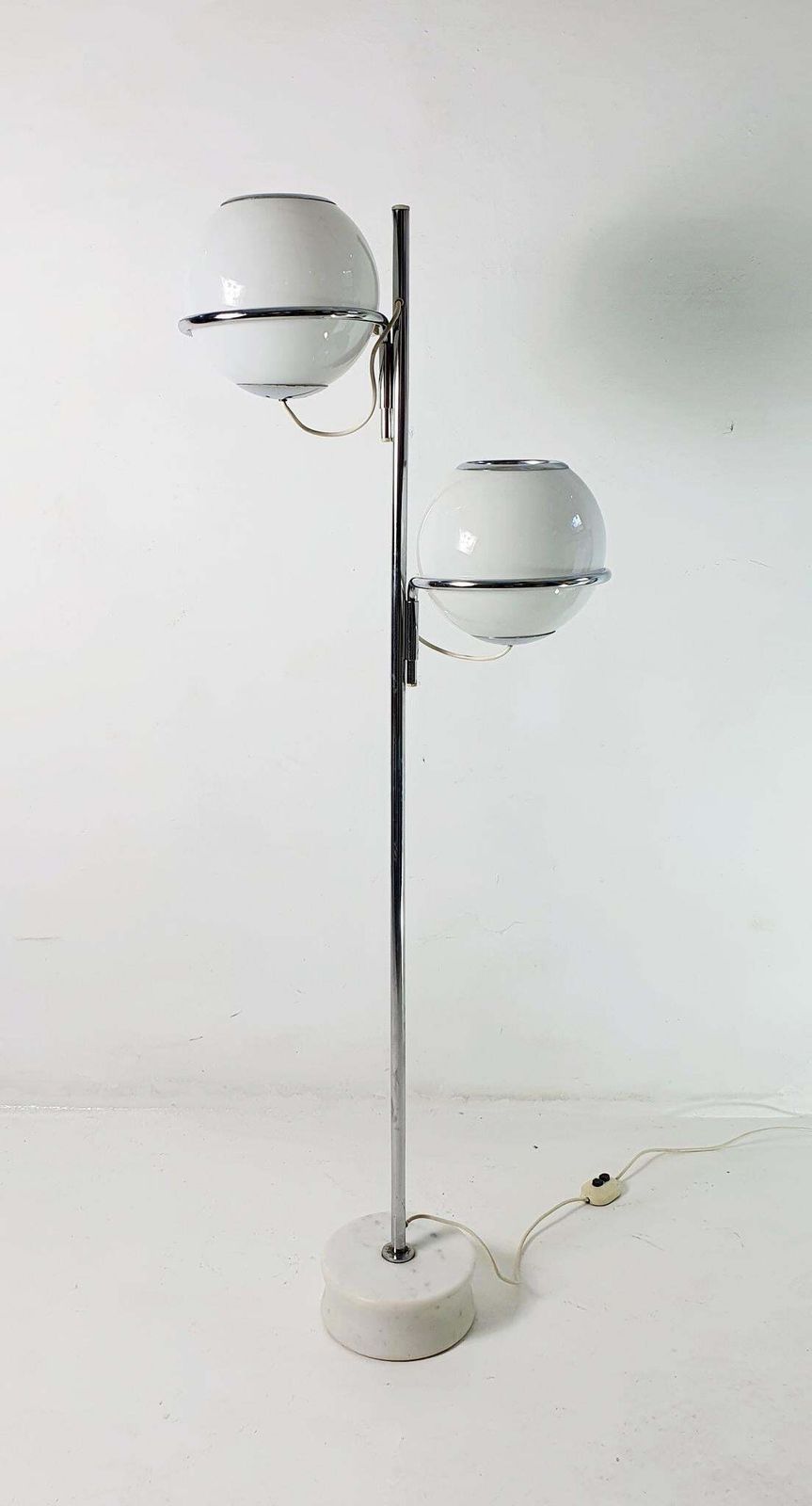 Gino Sarfatti Model 1094 Floor Lamp, Marble & Chrome, Italy 1969 photo furniture