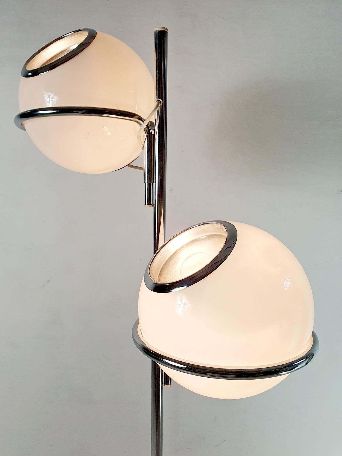 Gino Sarfatti Model 1094 Floor Lamp, Marble & Chrome, Italy 1969 photo vintage