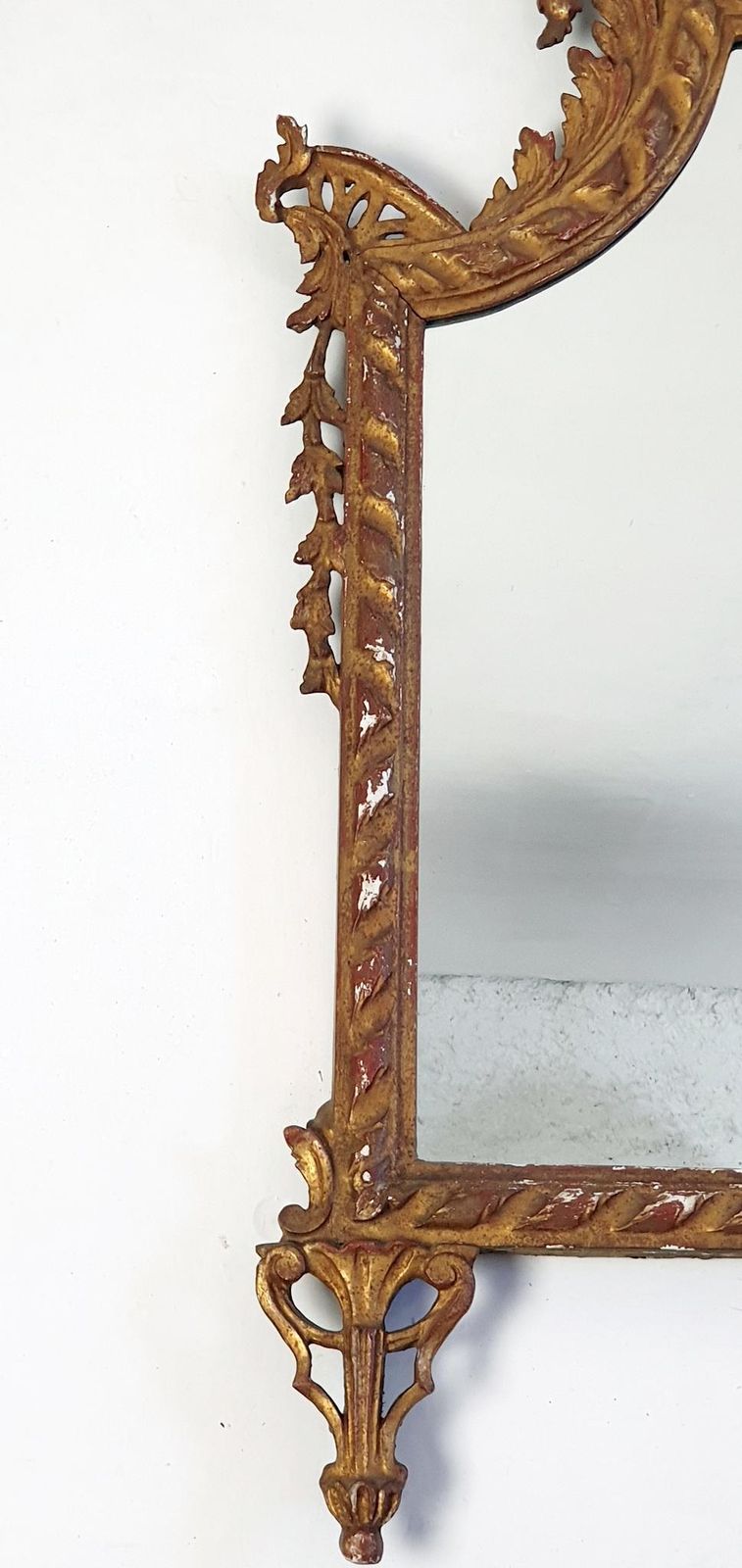 photo vinterior Italian Regency Overmantle Mirror, Hand Carved Wood & Stucco, 1930s