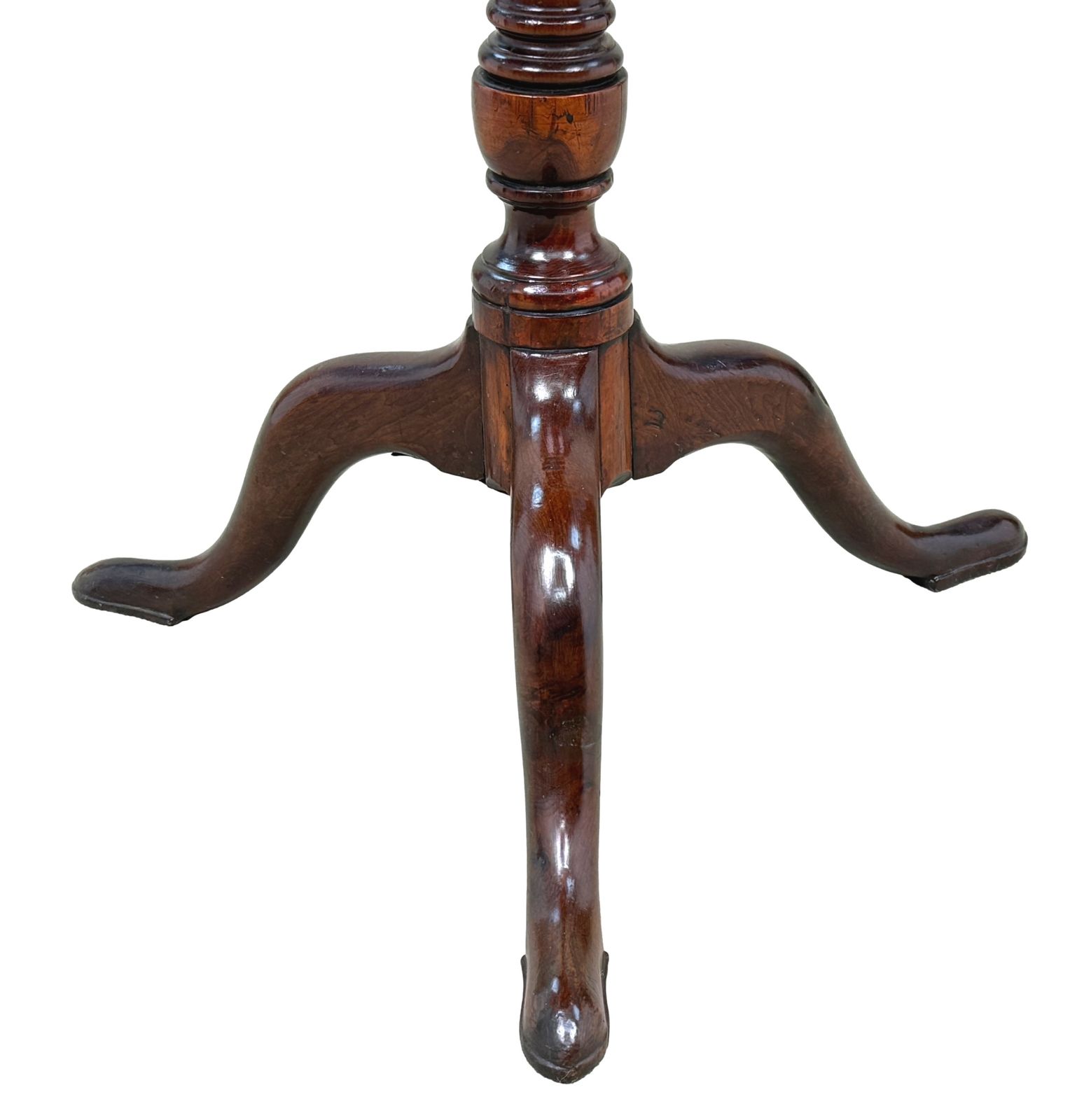 Rare 18th Century Georgian Solid Yew Wood Tripod Table (England, Circa 1750) photo Furniture