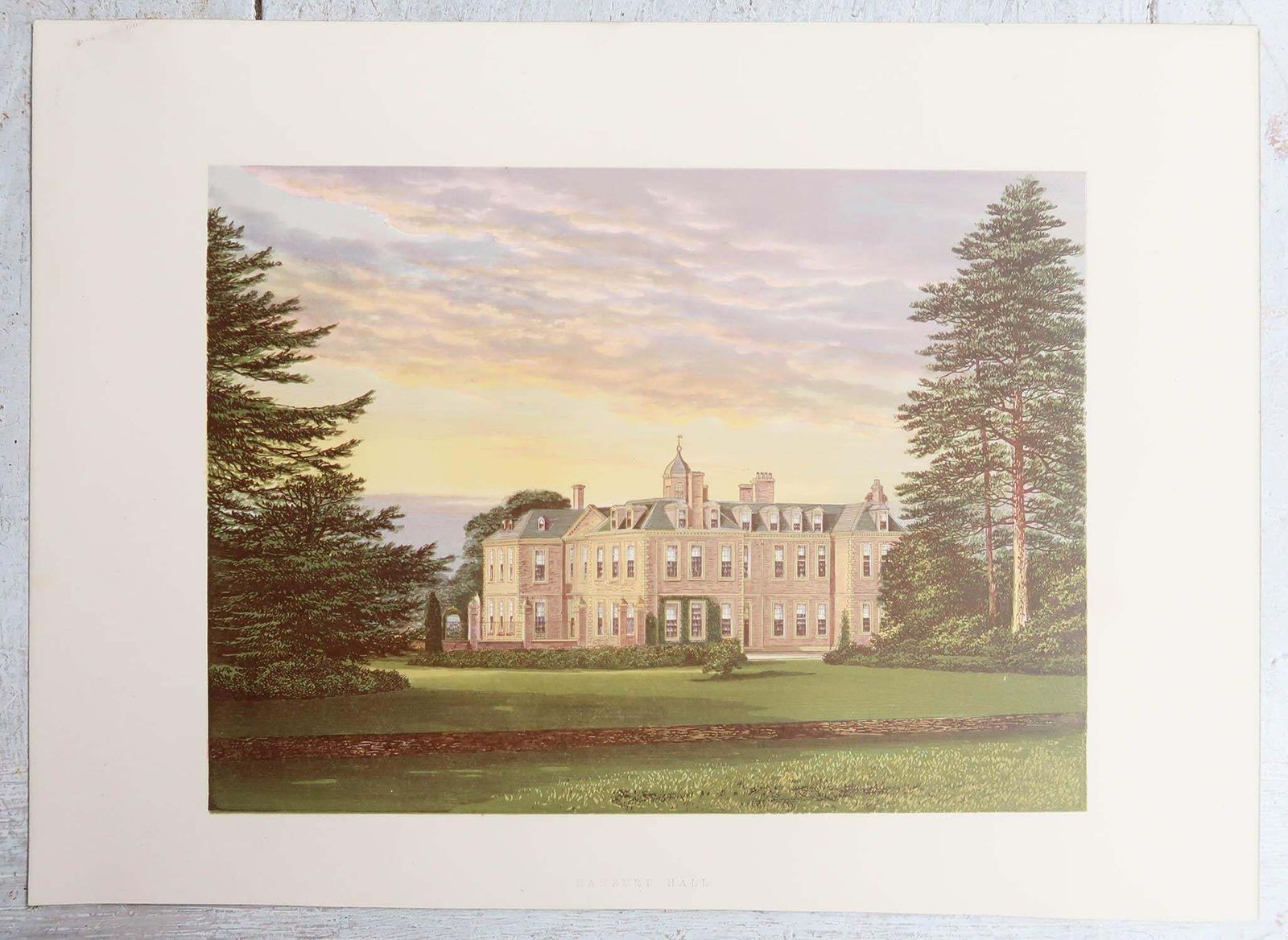 165.0 Set Of 12 Antique Prints Of English Country Houses And Gardens, C.1880 photo