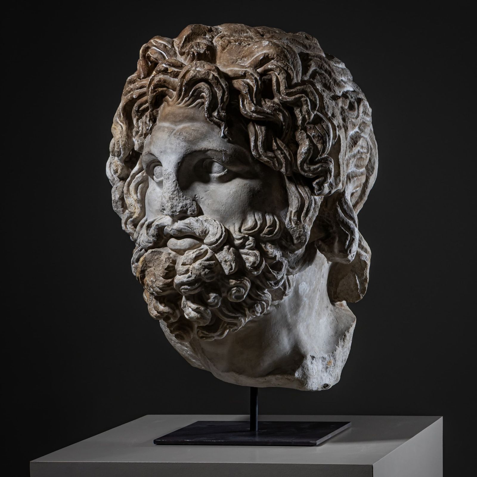 Head Of Asclepius, Modern Plaster Cast After The Antique, 21st Century photo furniture
