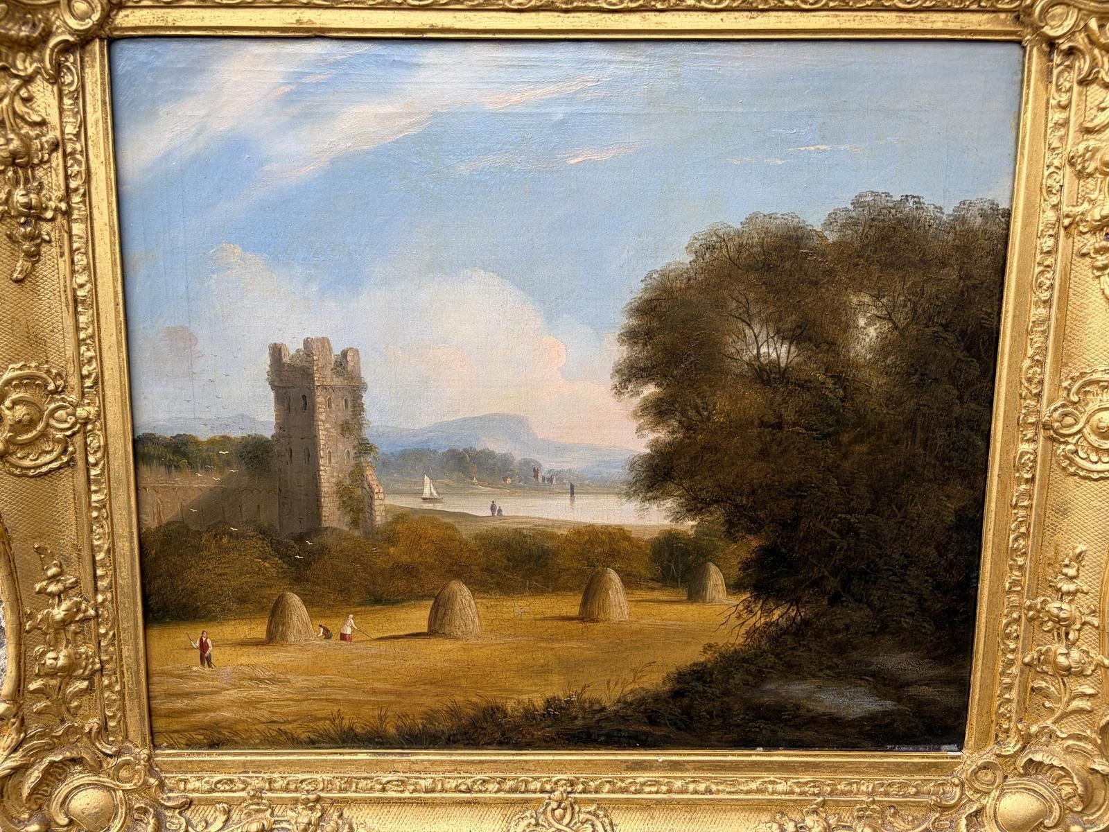 Fine Quality 18th Century Oil On Canvas Of Rural Scene photo Art