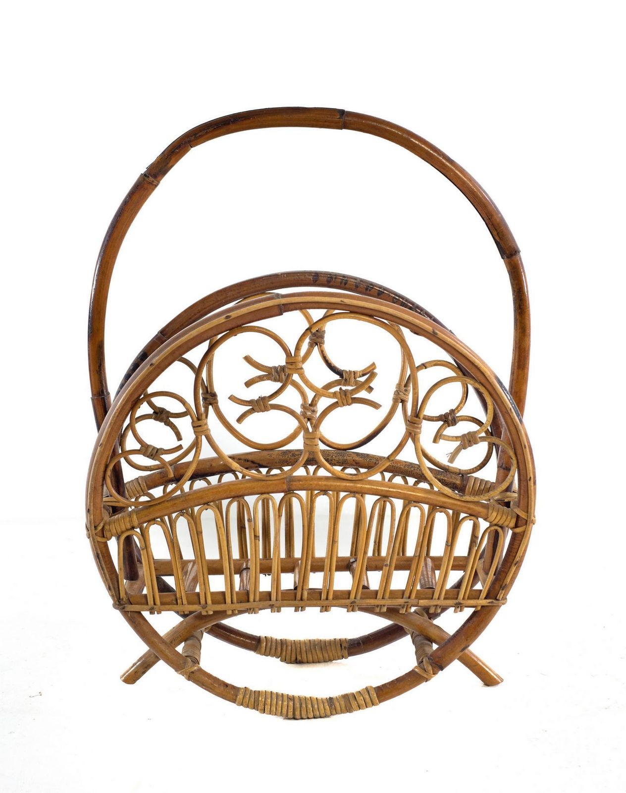 1960s Italian Vintage Boho Bamboo Magazine Rack By Franco Albini photo furniture