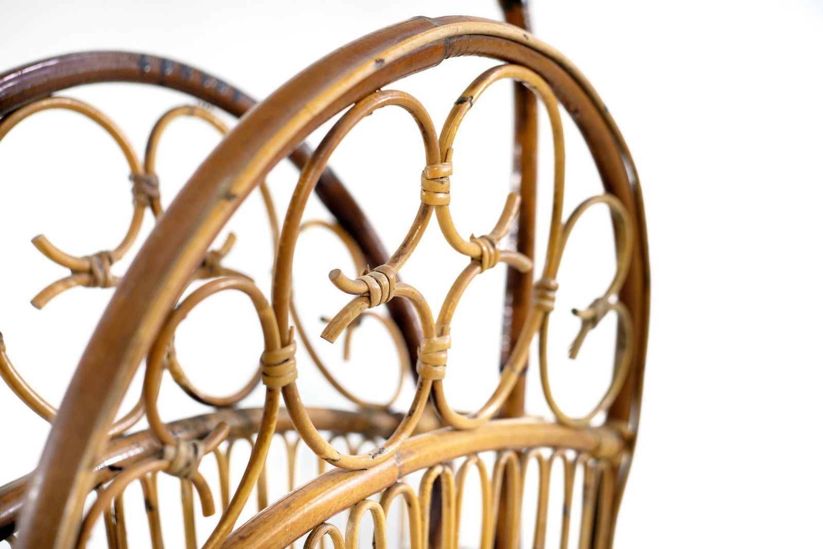 1960s Italian Vintage Boho Bamboo Magazine Rack By Franco Albini photo vinterior