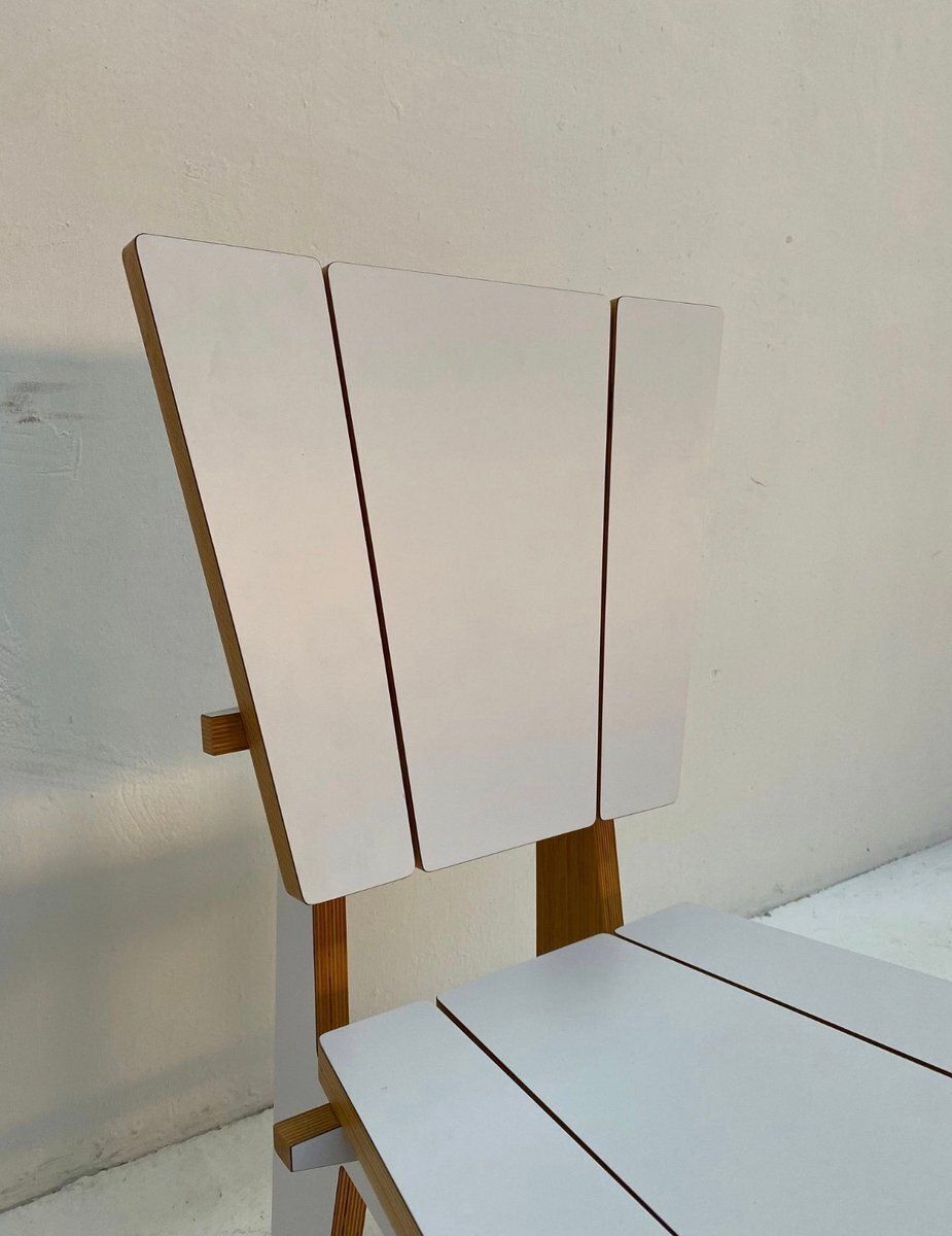 photo for sale Norwegian Dining Chairs With Geometric Design, 1980s, Set Of 4