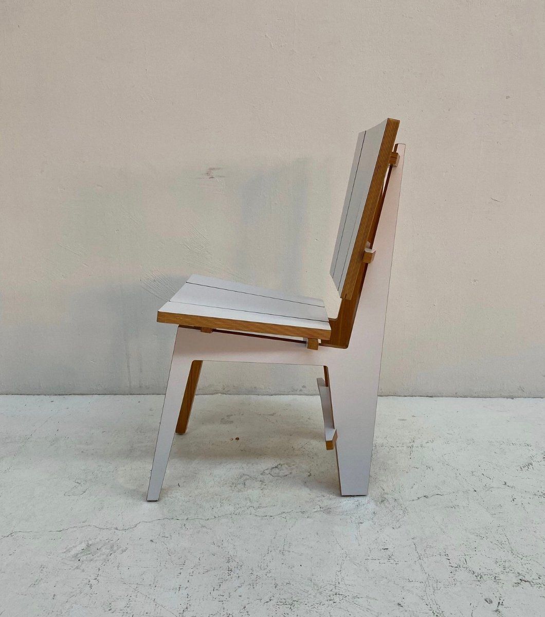 Furniture Norwegian Dining Chairs With Geometric Design, 1980s, Set Of 4 photo