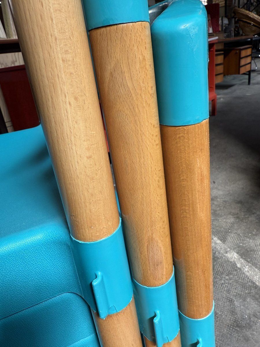 photo for sale Strax Chairs In Turquoise By Hartmut Lohmeyer For Casala, 1981, Set Of 6