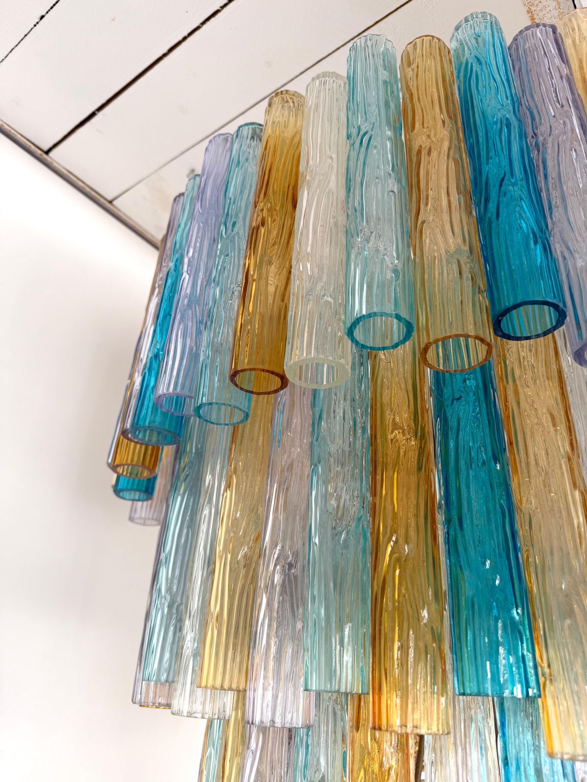 photo furniture Cascade Chandelier Tube Murano Glass By Venini, Italy, 1960s