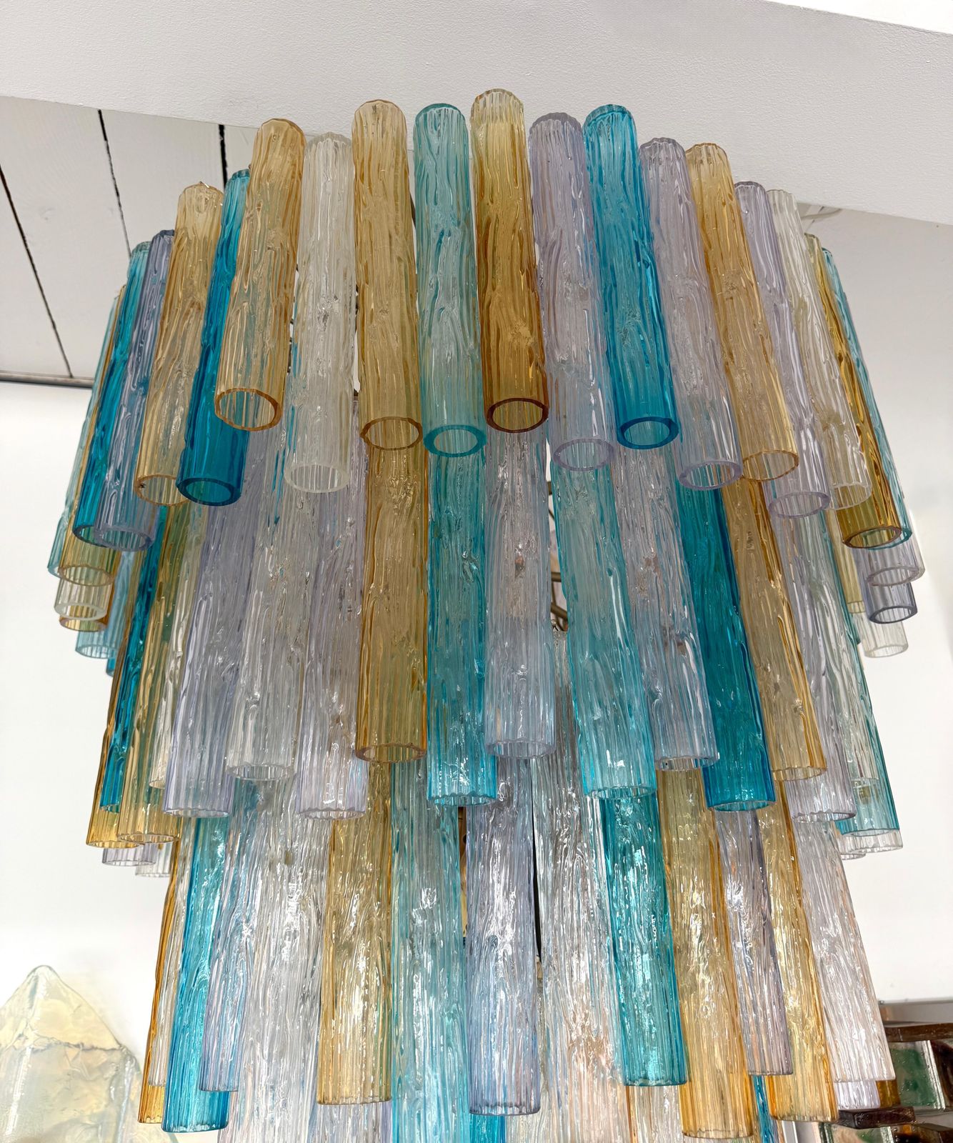 photo for sale Cascade Chandelier Tube Murano Glass By Venini, Italy, 1960s