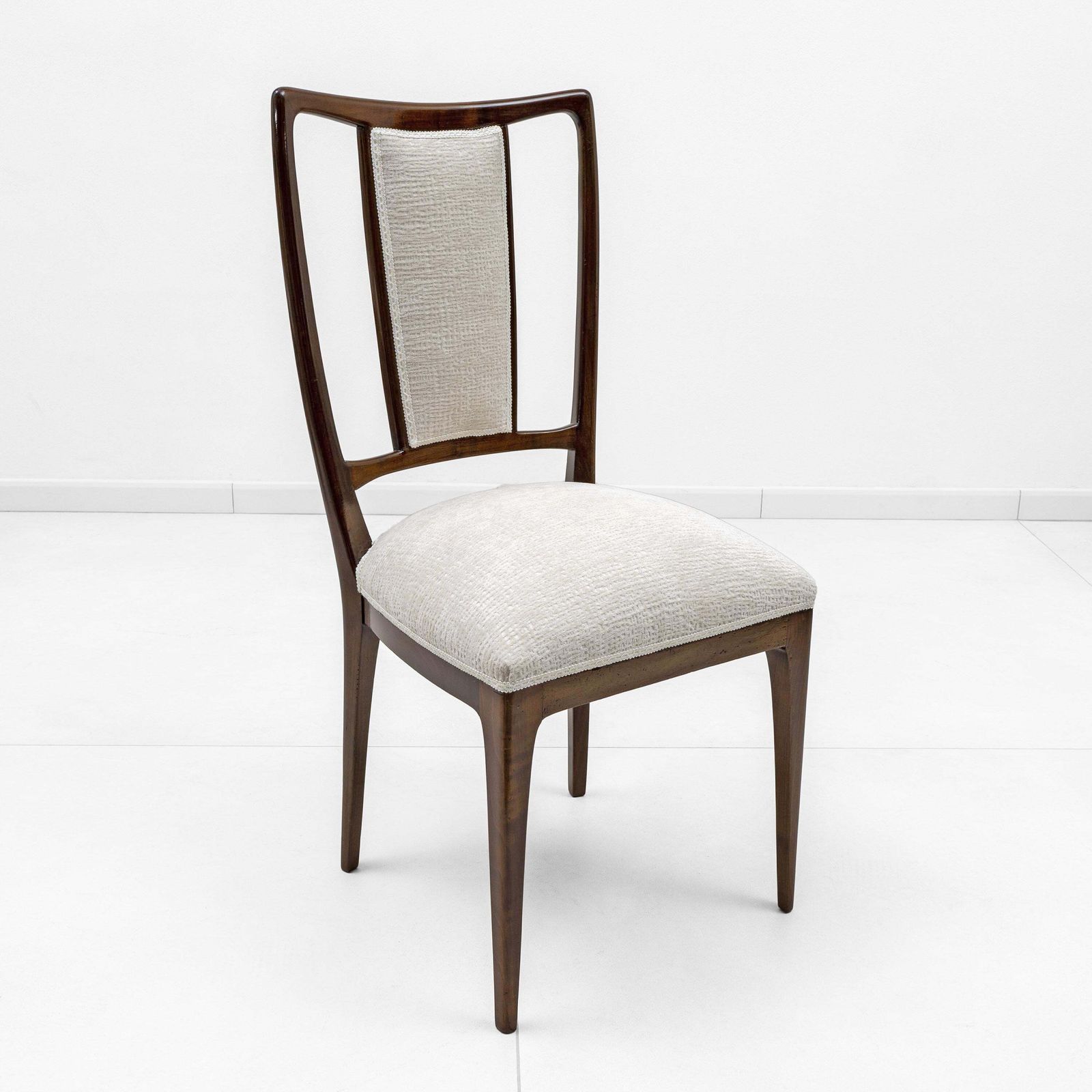 Set Of 8 Mid Century Modern Italian Bouclè Dining Chairs, 50s photo furniture
