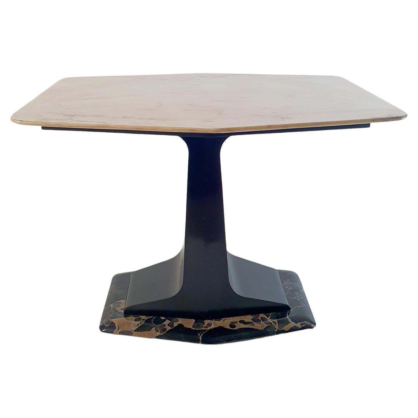 Mid Century Modern Coffee Table By Cantu, Marble Top, Italy, 1959