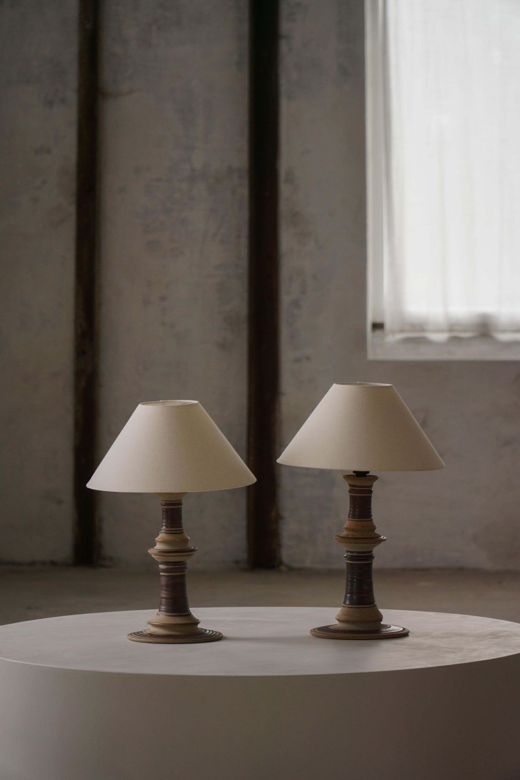 photo vintage Mid Century Scandinavian Ceramic Table Lamp By Tue Poulsen, Denmark, 1970s