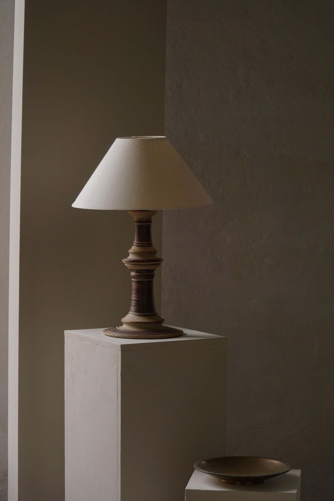 Scandinavian Ceramic Table Lamp, Tue Poulsen, Mid Century Modern, Denmark, 1970s photo for sale