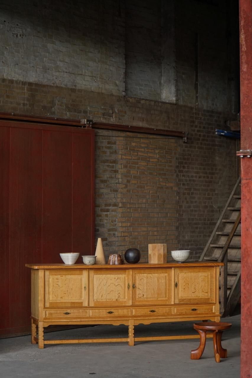 photo furniture Danish Mid Century, Brutalist Sideboard In Oak, Henning Kjærnulf, 1960s