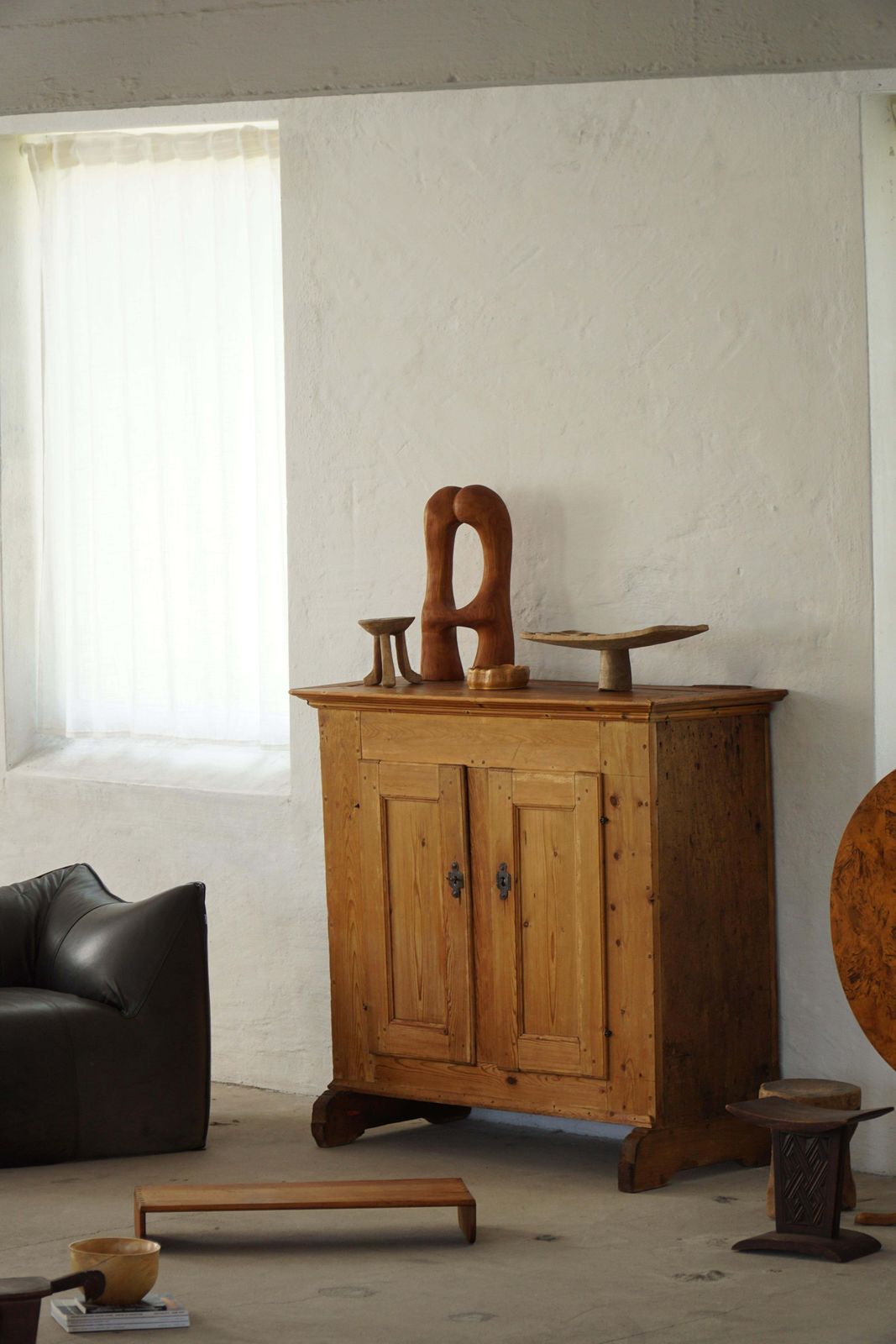 Danish Antique Pine Cabinet With Paneled Doors, Wabi Sabi, Late 18th Century photo furniture