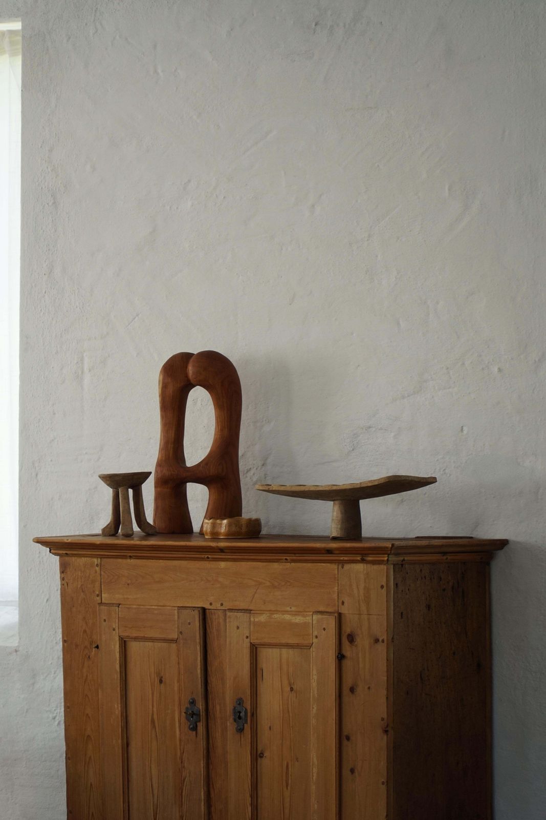 photo vinterior Danish Antique Pine Cabinet With Paneled Doors, Wabi Sabi, Late 18th Century