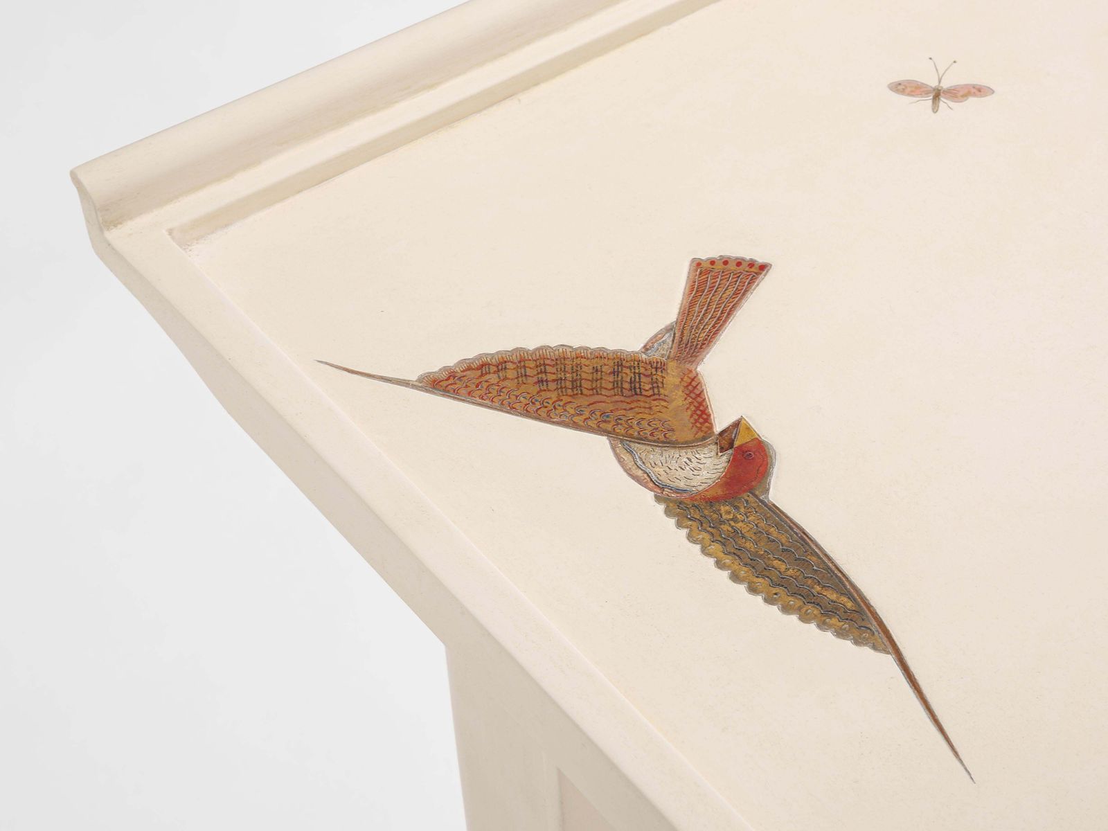 Table basse Maurice Jallot en bois peint sculpté aux oiseaux, 1930 photo vinterior