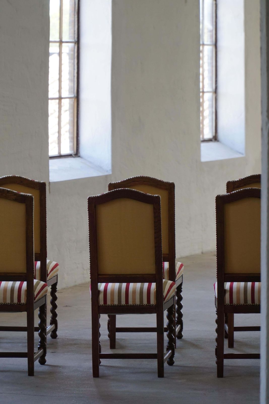 photo buy Set Of 6 Swedish Baroque Style Dining Chairs In Oak, Early 20th Century