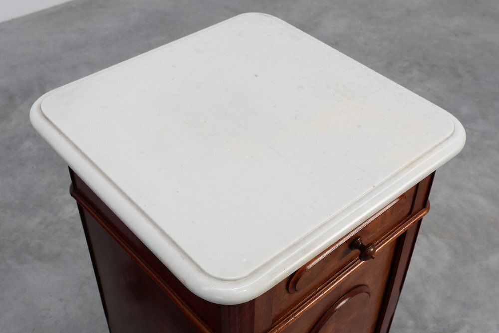 photo for sale Louis XV Nightstands With Carrara Marble Tops, France, 1890s, Set Of 2