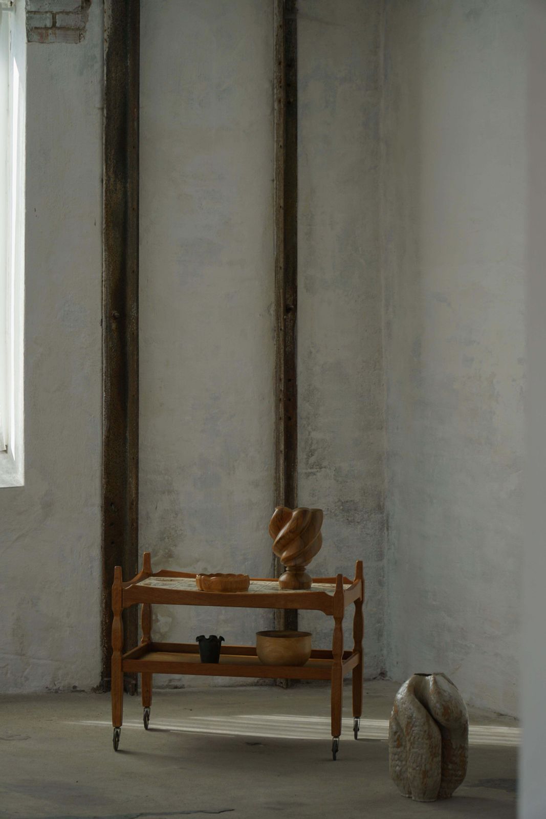 Danish Modern Serving Trolley With Tile Top, Henning Kjærnulf, Denmark, 1960s photo vintage