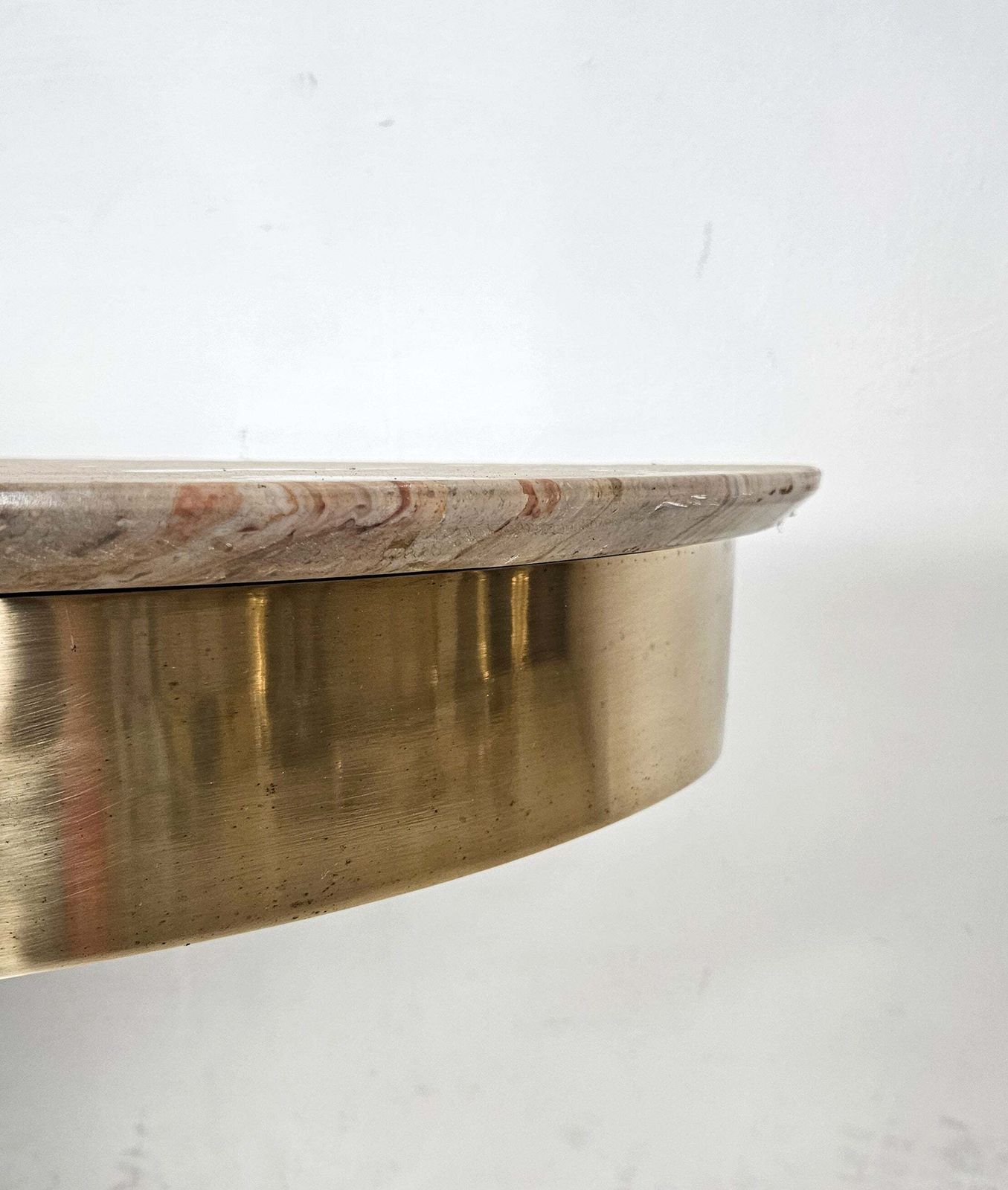 Italian Mid Century Modern Console Table, Onyx And Brass, Circa 1950 photo vinterior