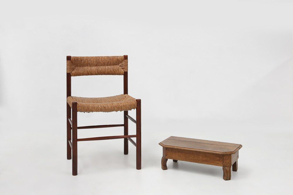 Rustic Low Church Stool In Oak, France, 1900 photo furniture