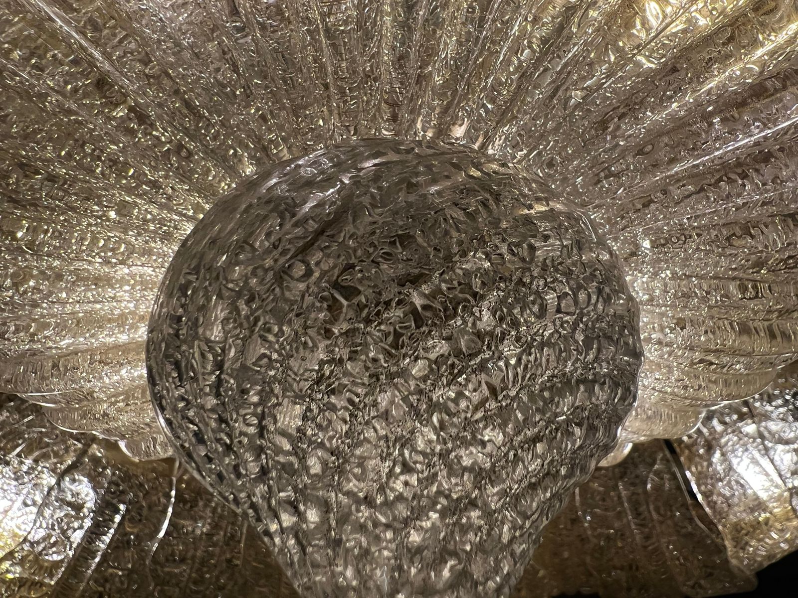 photo buy Monumental Gold Inclusion Ceiling Flush Mount By Barovier & Toso, Murano, 1980s