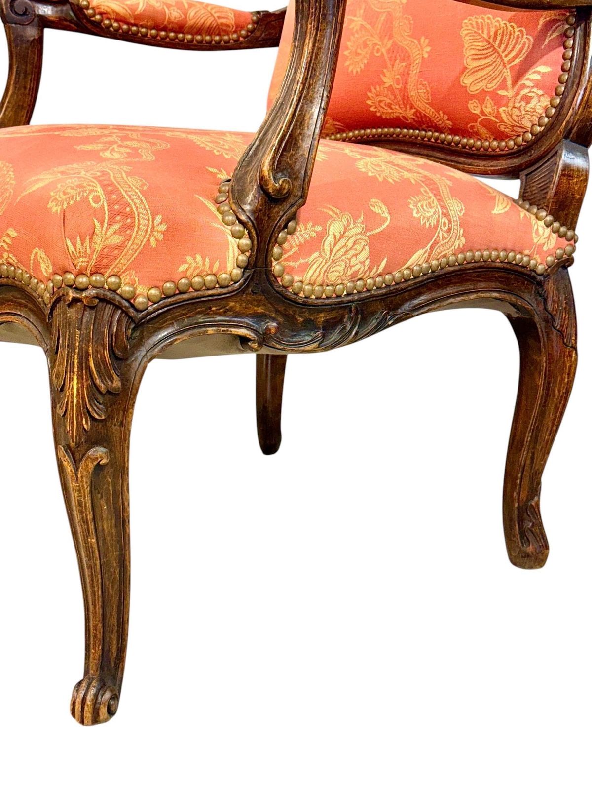 Pair Of French Louis XV Style Walnut Fauteuils, Circa 1880 photo buy