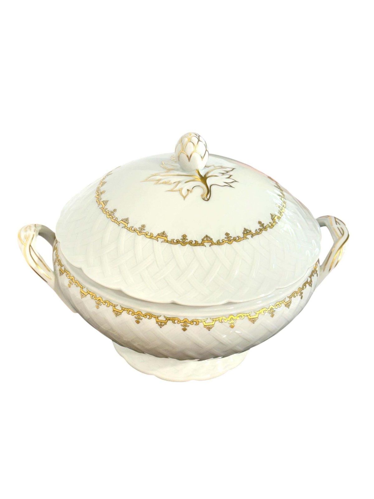 photo for sale 52 Piece Bernardaud Limoges “Rimbaud” Gilt Fine Porcelain Service