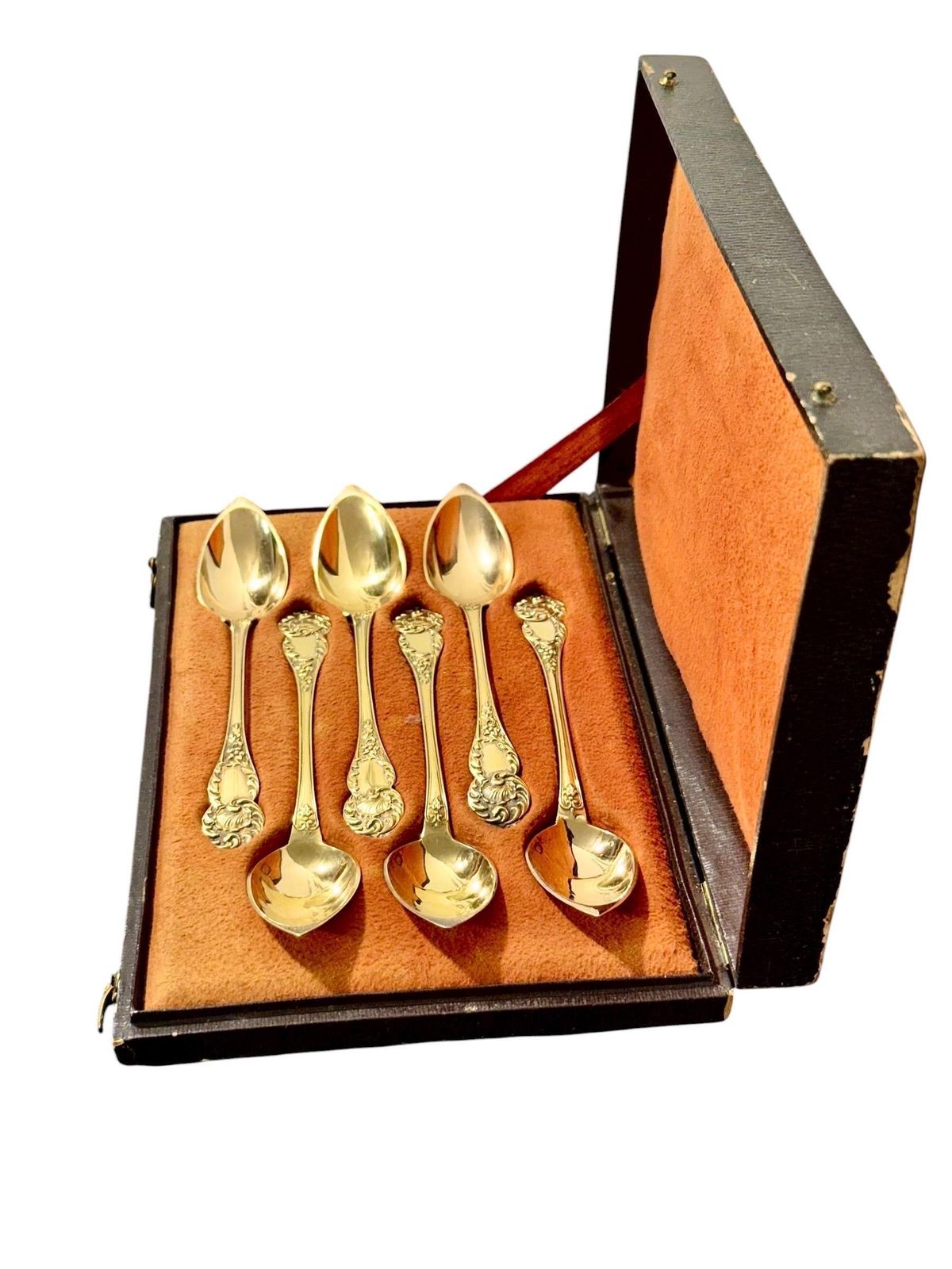 photo vinterior French Vermeil Tea Spoons, Vieillard Hallmark, C. 1819–1838
