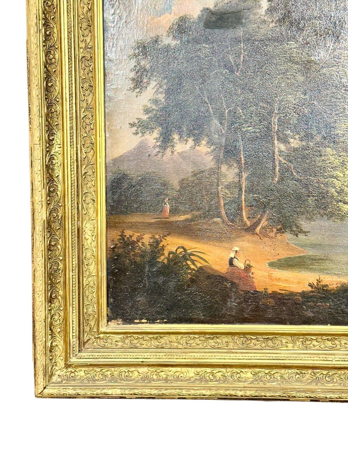 Late 19th Century Pastoral River Landscape Oil Painting, France 1888 photo vinterior