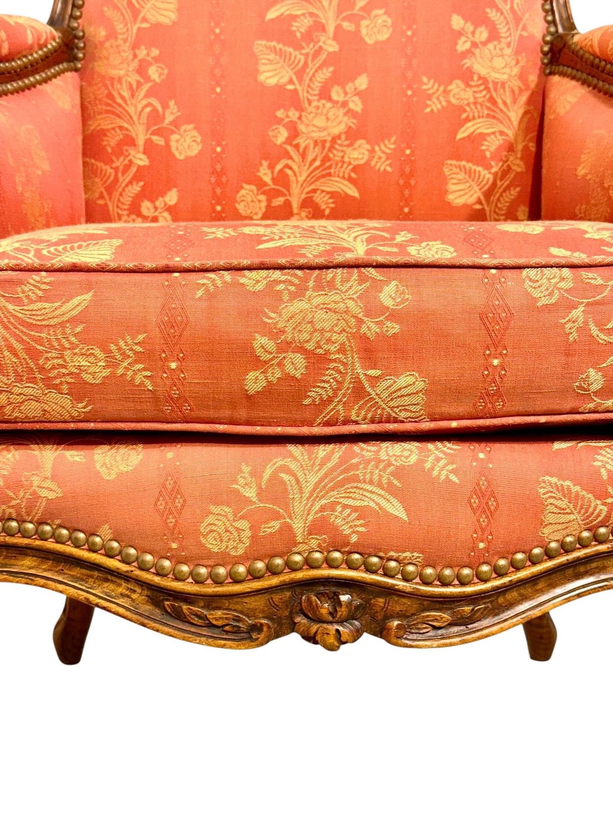 photo vintage Pair Of French Louis XV Style Walnut Bergère Chairs, 19th Century