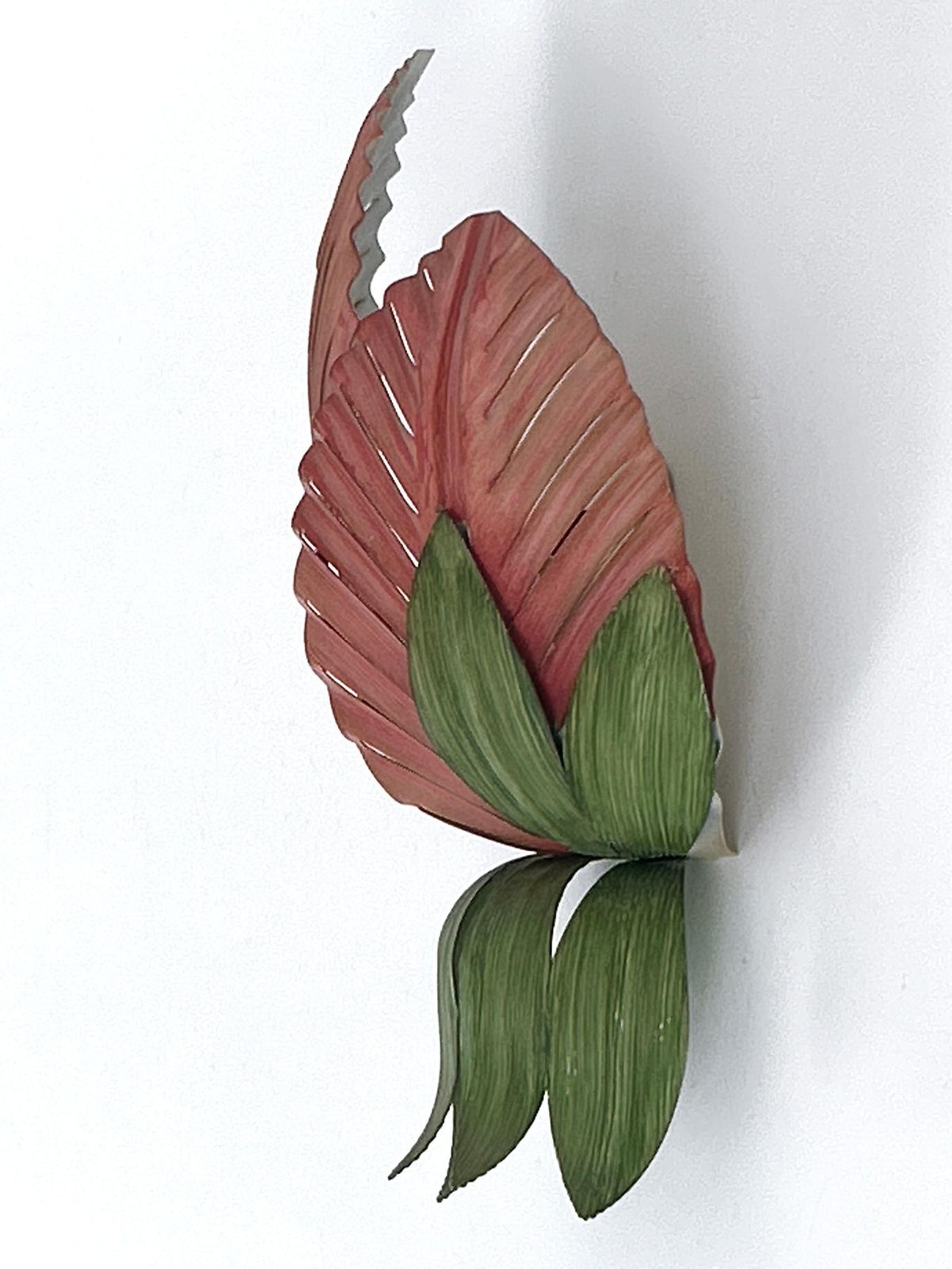photo furniture Rare Mid Century Double Leaf Floral Sconce By Holländer Leuchten Germany 1970s