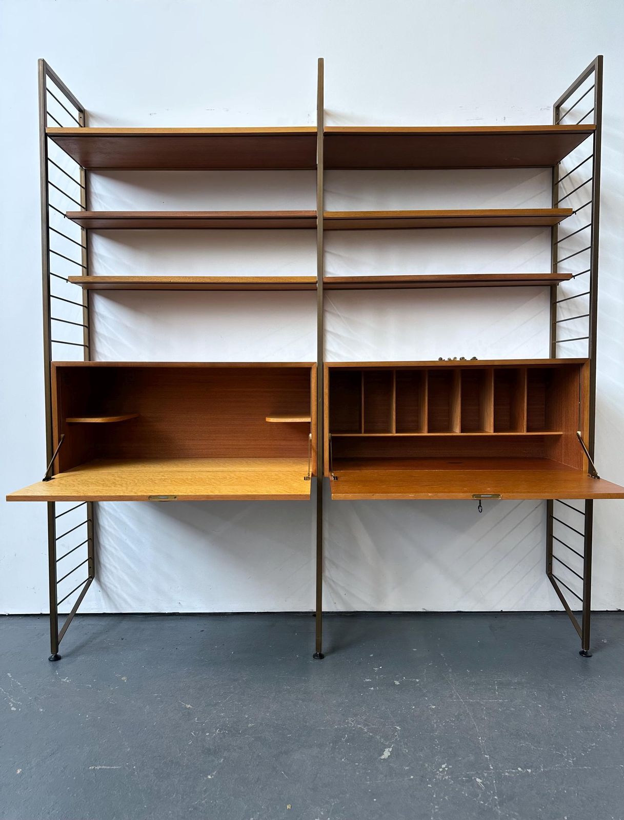 Vintage 1960s Ladderax Teak Shelving Bookcase Desk Unit. Danish Retro G Plan Mid Century photo 1350.0