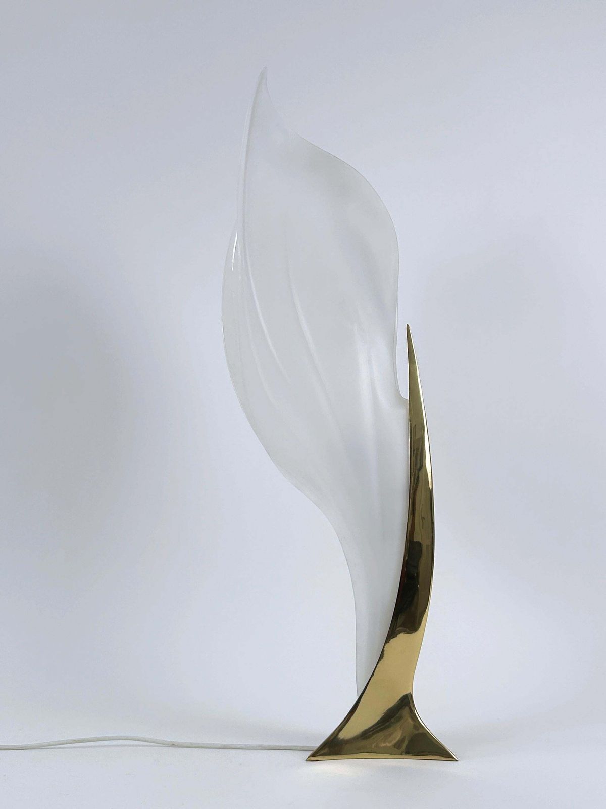photo buy Modernist Acrylic & Brass Table Lamp Or Floor Light By Maison Rougier 1970s