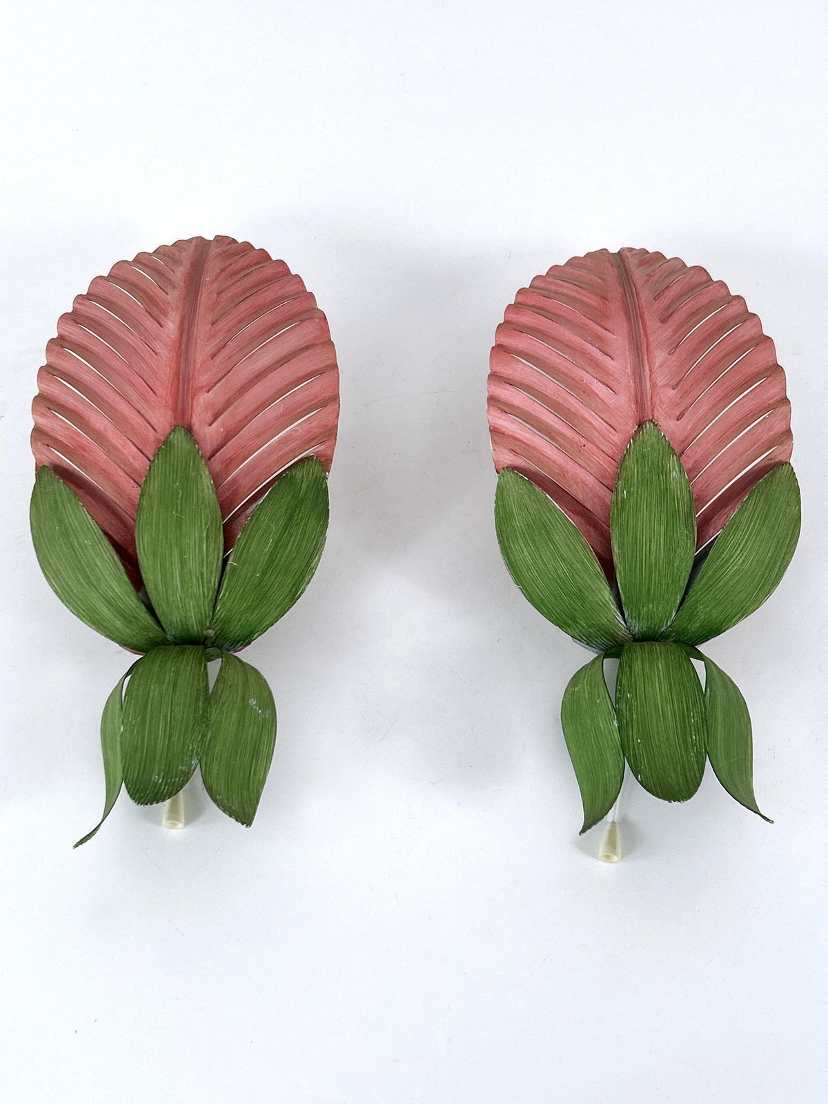 Set Of Two Rare Mid Century Floral Sconces By Holländer Leuchten Germany 1970s photo for sale