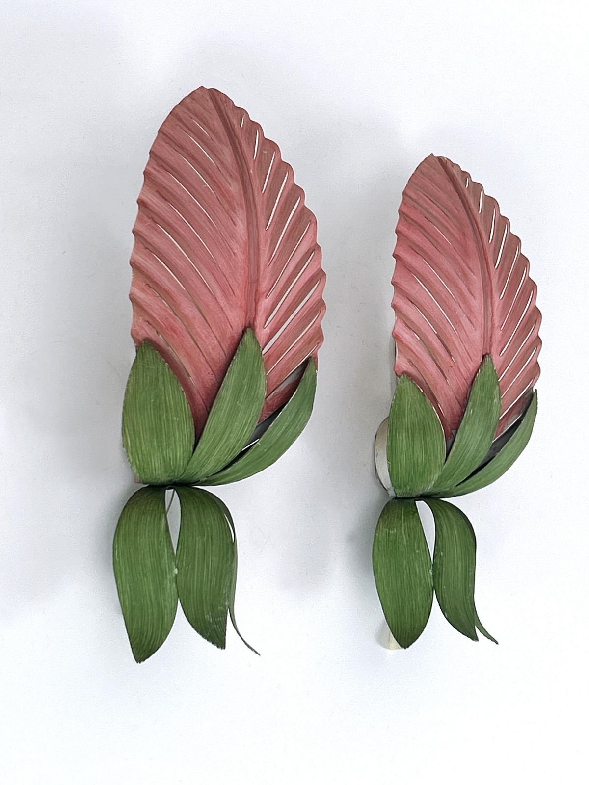 photo for sale Set Of Two Rare Mid Century Floral Sconces By Holländer Leuchten Germany 1970s