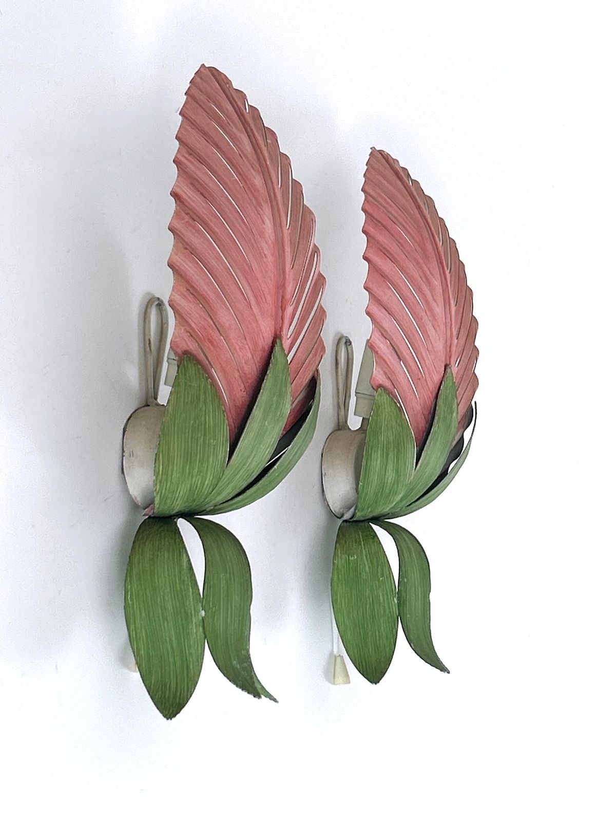 1762.0 Set Of Two Rare Mid Century Floral Sconces By Holländer Leuchten Germany 1970s photo