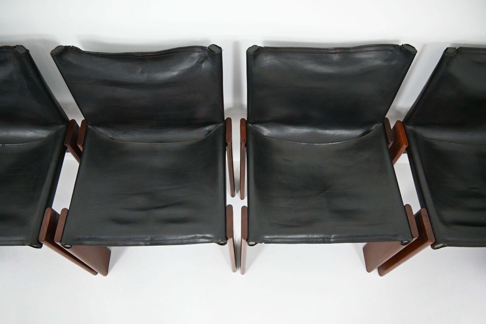 photo for sale Monk Dining Chairs By Afra & Tobia Scarpa For Molteni, 1970s, Set Of 6
