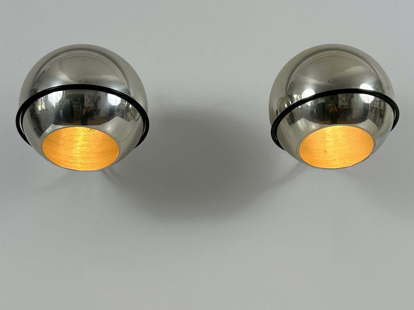 Set Of Two Spherical Sconces Model 232/G By Gino Sarfatti Fo Arteluce Italy 1961 photo 6166.0