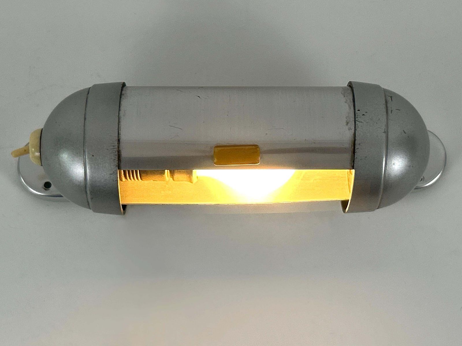 Streamline Design Bauhaus Sub Marine Cabinet Sconce By König Germany 1940s photo furniture