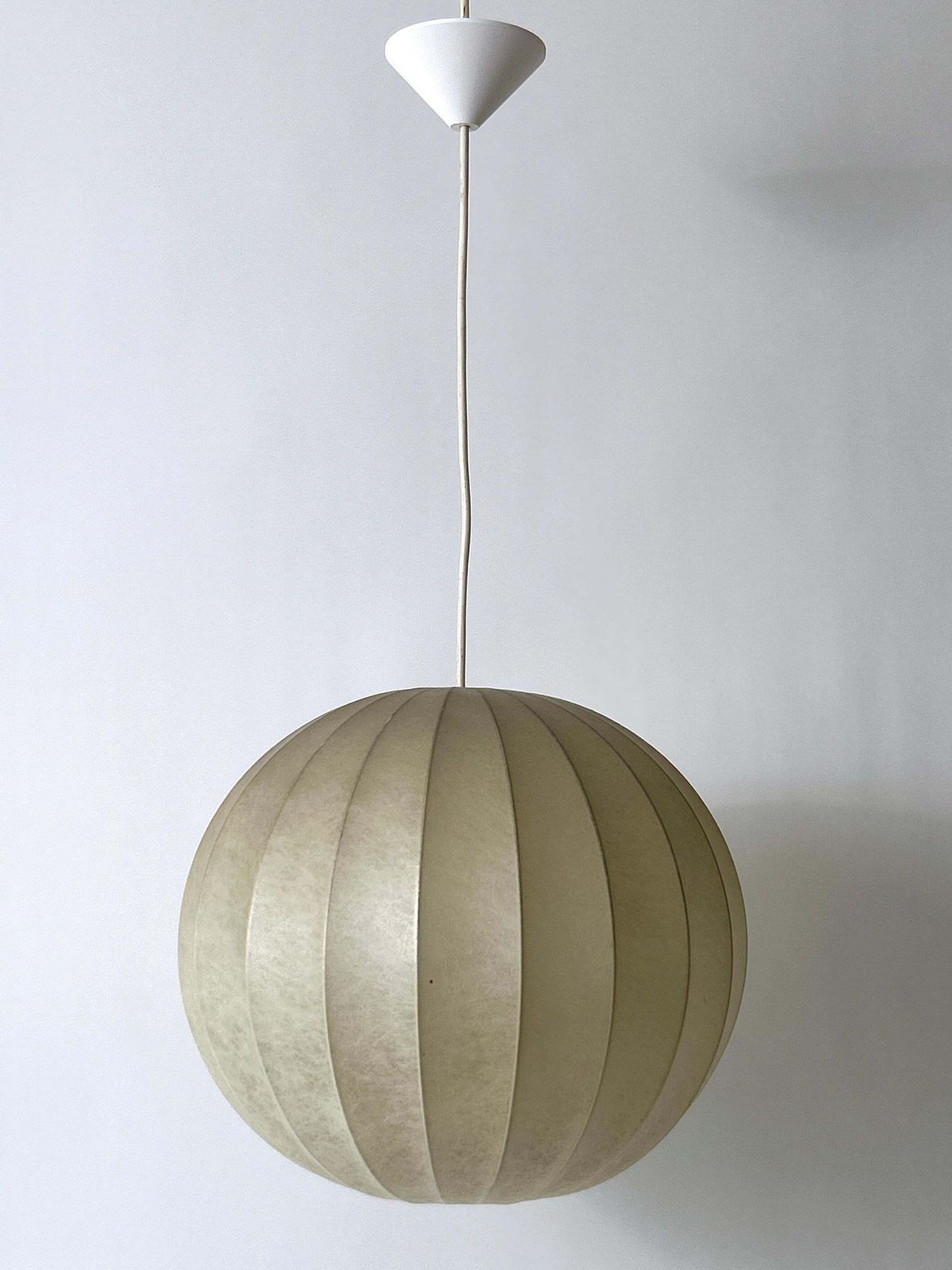 photo vintage Mid Century Goldkant Globe Cocoon Pendant Lamp Or Hanging Light Germany 1960s