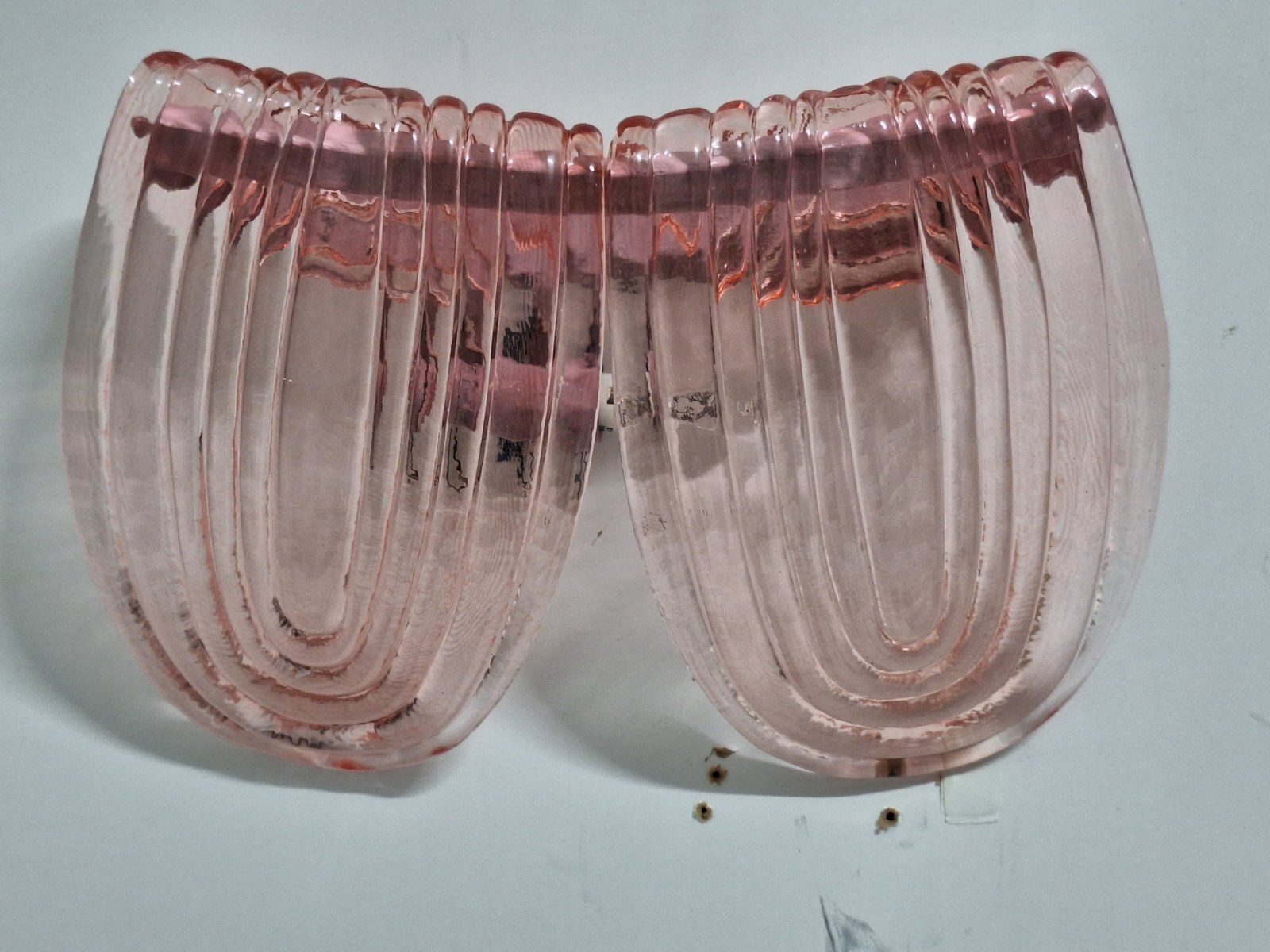 Art Deco Style Pink Murano Glass Wall Lamps, 1940s, Set Of 2 photo buy