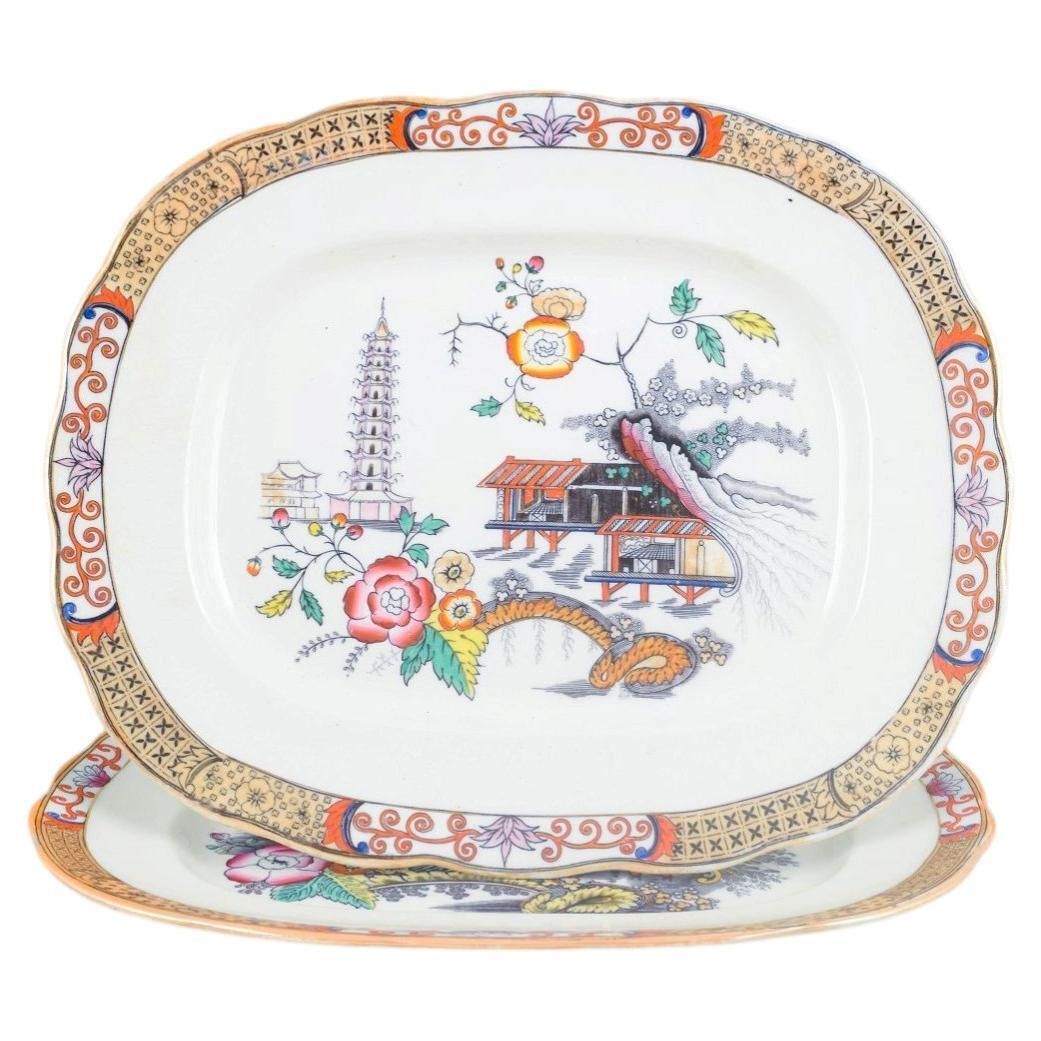 Rörstrand, Sweden. Set Of Two Large Serving Dishes. 'Japan' Series.